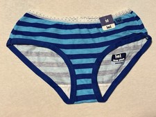 Lei Girls Vintage Y2K M Low Rise Hipster Stripes Cotton Panty Panties Underwear
