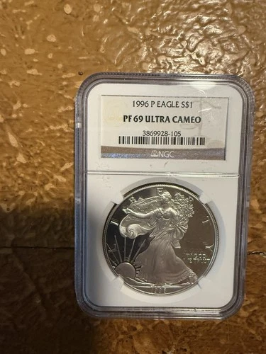 1996 NGC PF69 ULTRA CAMEO AMERICAN SILVER EAGLE - Low Mintage Year