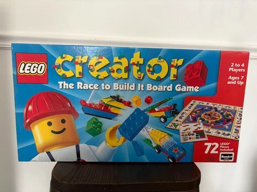 Vintage LEGO CREATOR The Race To Build It Board Game 100% Complete Roseart 1999