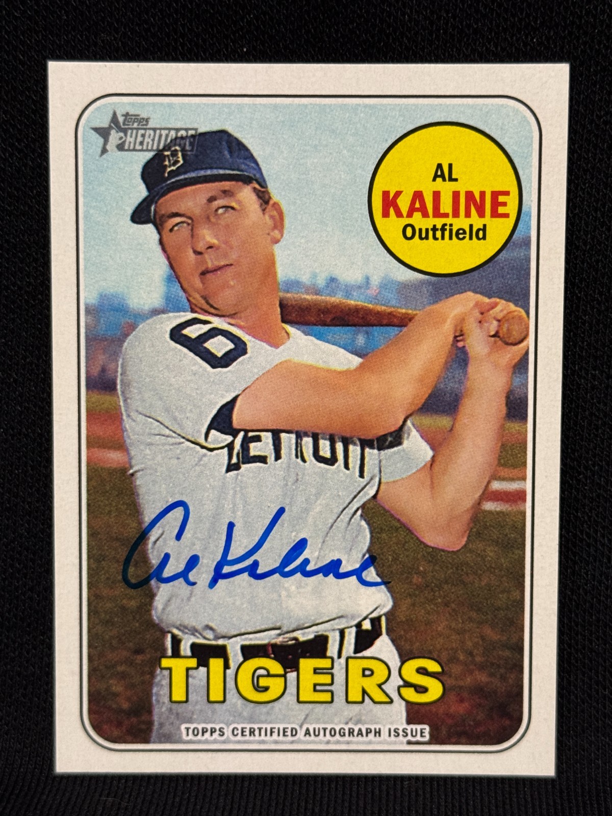 AL KALINE DETROIT TIGERS 2018 TOPPS REAL ONE HERITAGE (1969) ON CARD AUTO