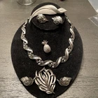 Lot Of Vintage Silver Tone Metal Trifari Marked Jewelry 1950S 1960S