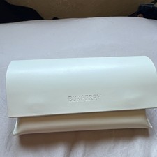 Burberry White Hard Glasses/Sunglasses Case with Snap Closure, Unisex