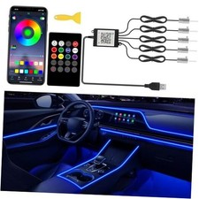 Interior Car Lights with Wireless APP and Remote Control, 5 in 1 RGB Ambient