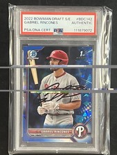 2022 Bowman Chrome Draft S/E Gabriel Rincones #BDC-142 In-Person Auto PSA A