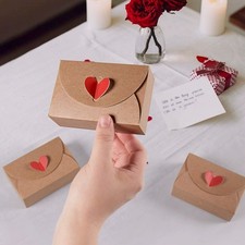 INS Style Kraft Paper Red Heart Envelope Wedding Favours Return Gift Sweet Box