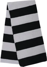 Dxhycc Black and Gray Striped Scarf - Soft Knit Winter Men's 
