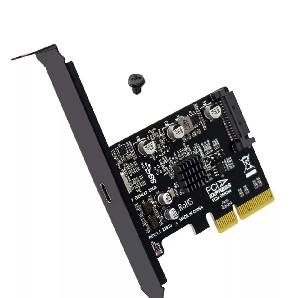 Computer PCIE to Type-C USB 3.2 Gen 2X2 20Gbps Expansion Card Accessories - Image 4 of 4