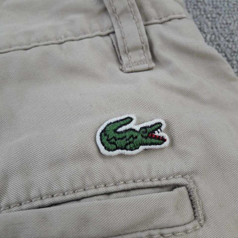 Lacoste Mens Shorts W34 Beige Chino Cotton Classic Fit Adult Vintage Retro — 第 4/4 张图片