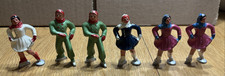 Vintage Lot Of 6 Barclay Manoil Painted Lead Ice Skater Skating Figures Winter