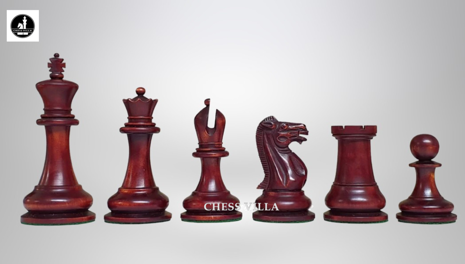 1849 Jaques Repro Staunton Chess Pieces Only-Mahogany Stained & Distress Boxwood