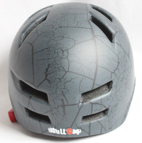 SkullCap Size M (55-58 cm/21.6-22.8") Skateboard & BMX Bike Helmet Gray Crack - Picture 4 of 9