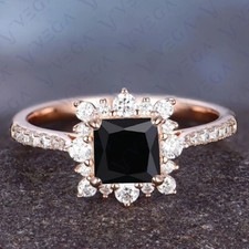 4.84ct Princess Cut Natural Black Onyx Gemsto...