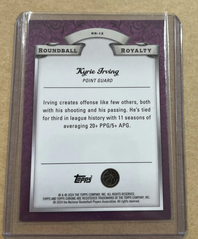 2023-24 Topps Chrome Roundball Royalty Kyrie Irving Green Parallel ￼Mavs - Image 2 of 2