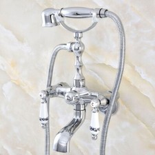 Kingston Brass 3-3/8" Tub Mount Clawfoot Tub Faucet With Hose  Spray Chrome