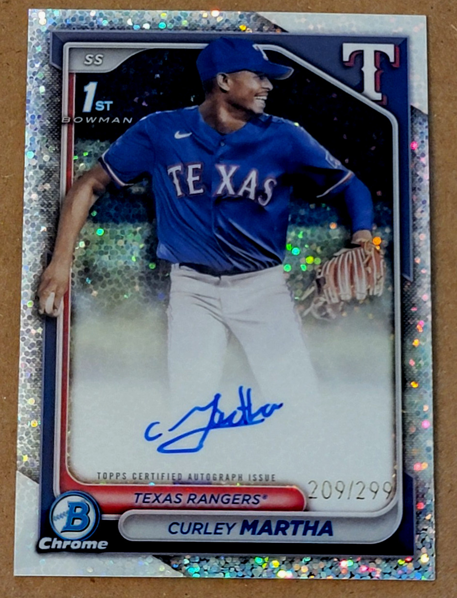 2024 Bowman Chrome Curley Martha Speckle Refractor 1st Auto 209/299 Made