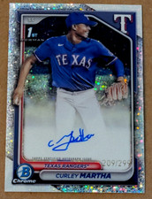 2024 Bowman Chrome Curley Martha Speckle Refractor 1st Auto 209/299 Made