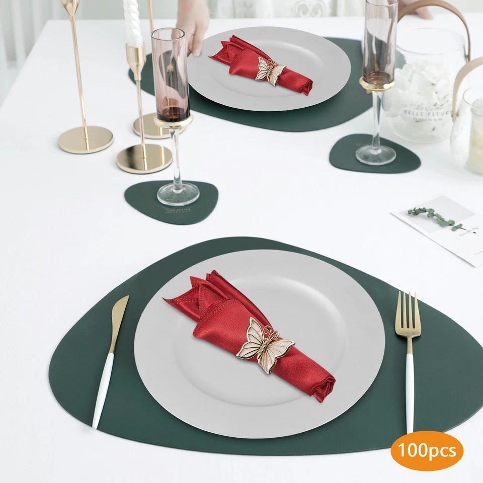 100PCS Round Charger Plates 33*2cm PP Charger Plate Silver Easy Clean Modern - Image 4 of 4