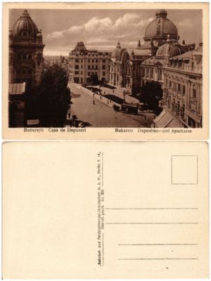Old postcard AK BUCURESTI Casa de Depuneri deposits - and savings bank ROMANIA (504002)