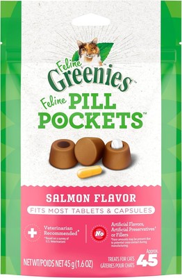 Feline Pill Pockets for Cats Natural Soft Cat Treats, Salmon Flavor, 1.6 oz. ...