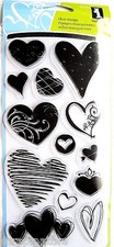 Hearts Clear Heart Stamp Set by Inkadinkado 97637 NEW 