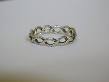Sterling Silver 925 Infinity Twist Ring - Size 6.75
