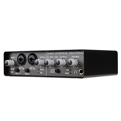 USB Audio Interface External Sound Card Monitoring for Live Studio Recording US