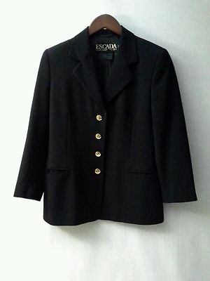 ESCADA Margaretha Ley Blazer Jacket Pure New Wool Black Size 38 | eBay 