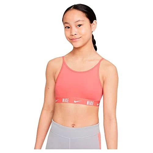 Nike Girl's Trophy Sports Bra Pink Salt/White LG (14-16 Big Kid