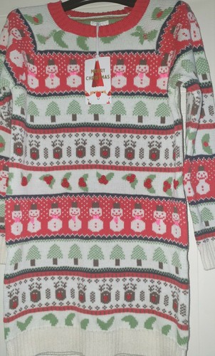 BNWT Girls Next Christmas Jumper Dress 