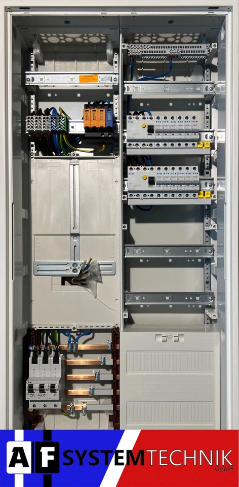 Hager Zählerschrank verdrahtet | SLS | Überspannungsschutz | 2x FI | 12x B16