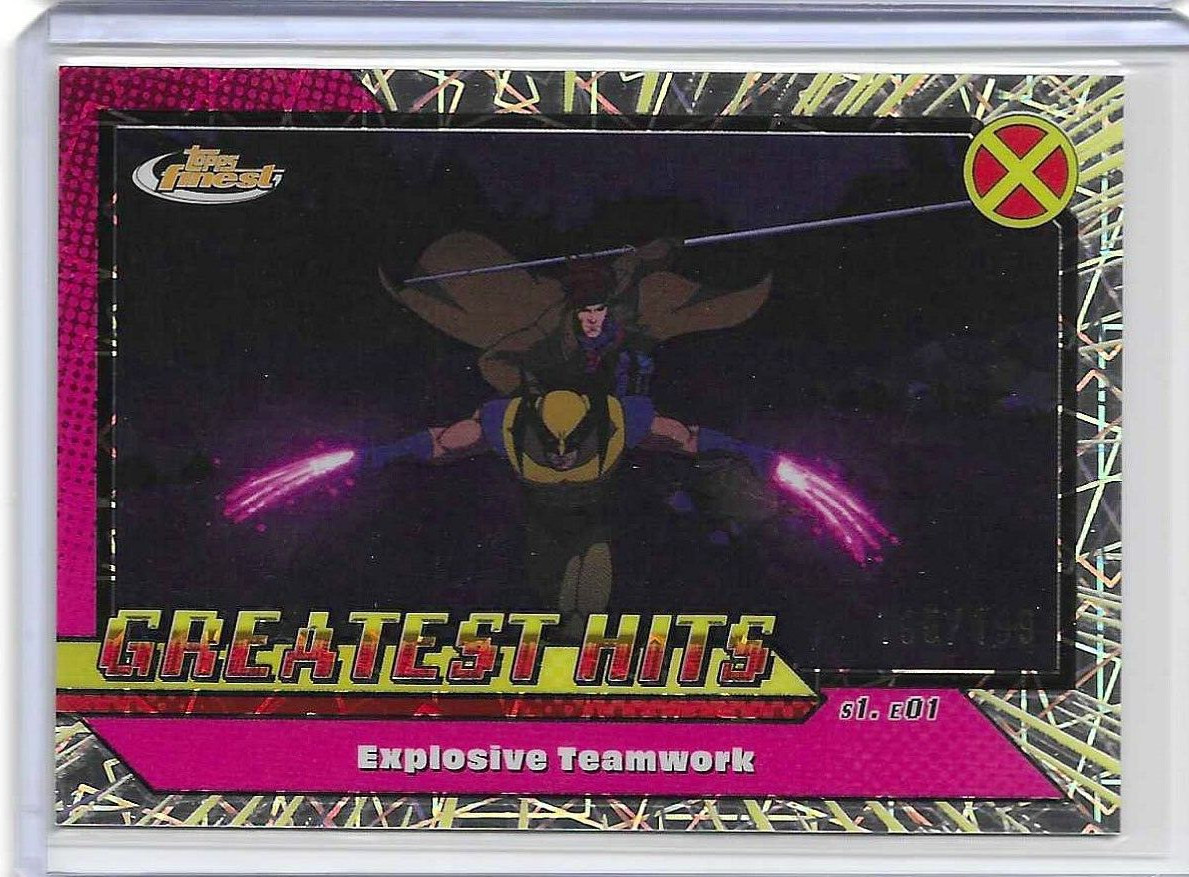 2025 Topps Finest X-Men '97 Greatest Hits Explosive Teamwork Laser #195/199