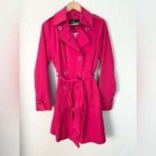 Guess Trench Coat Pink Womens Large Maximalism Glam Barbie Iconic Retro Feminine