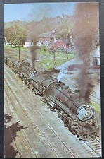 BALTIMORE&OHIO STEAM LOCOMOTIVES 4422-4433 ZANESVILLE OHIO 1950 COLOR POSTCARD