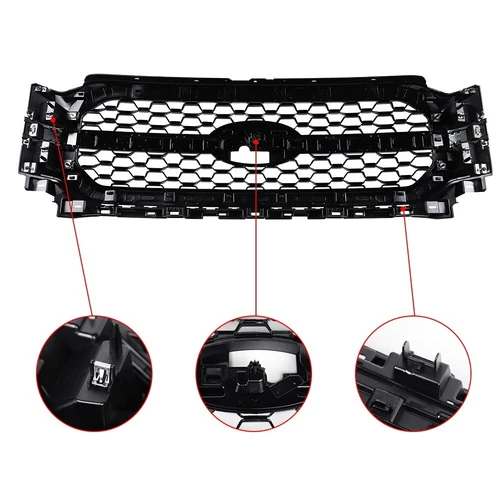 Front Bumper Grille Black For 2021 2022 2023 F-150 ML3Z-8200-JB - Picture 9 of 14