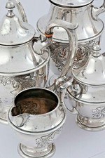 Kernst&uuml;ck 925 Silber 2 Kannen, Milch, Zucker Dunkirk USA 1440gr. 637K