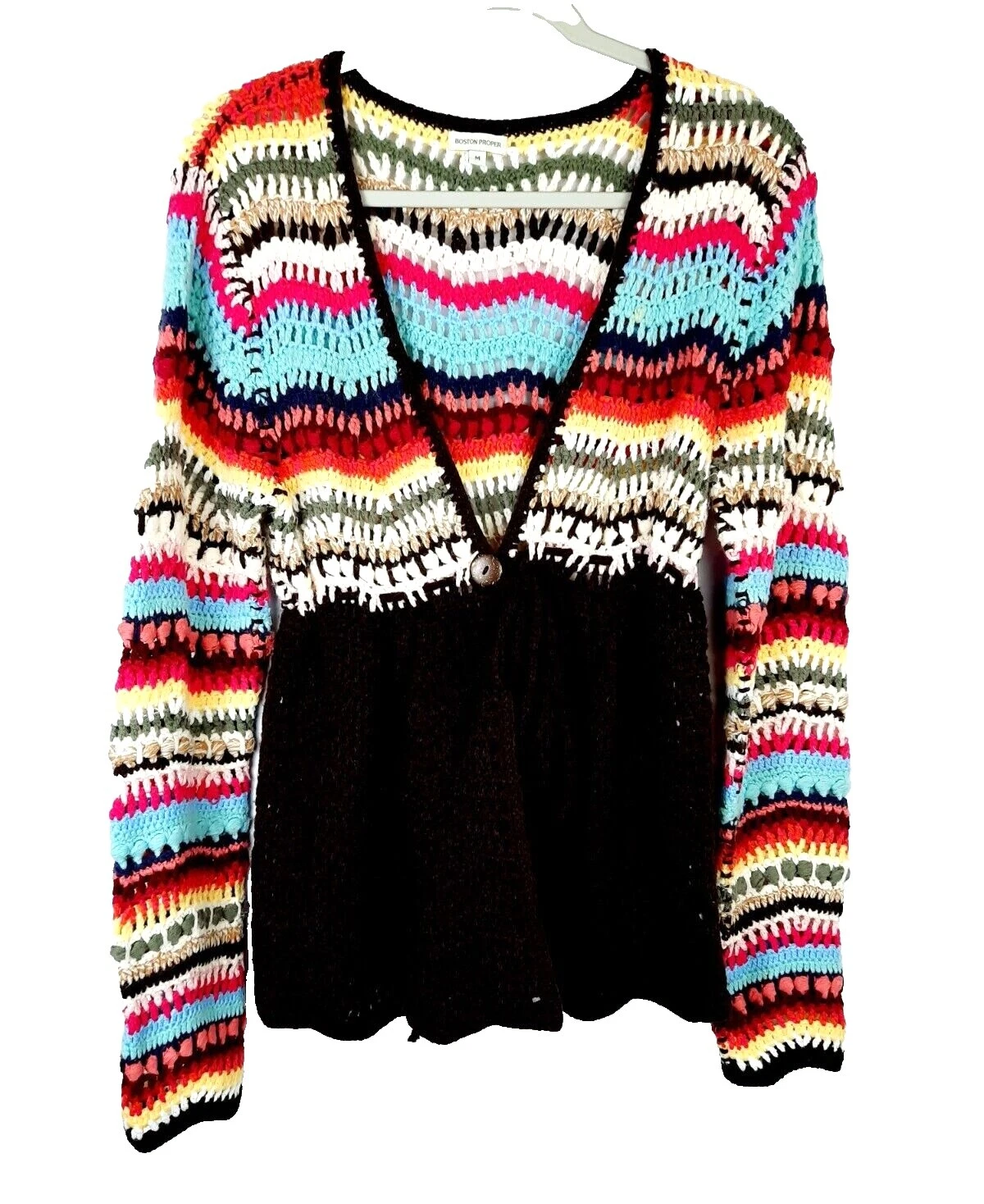 Boston Proper Cardigan Striped Sweaters for Women