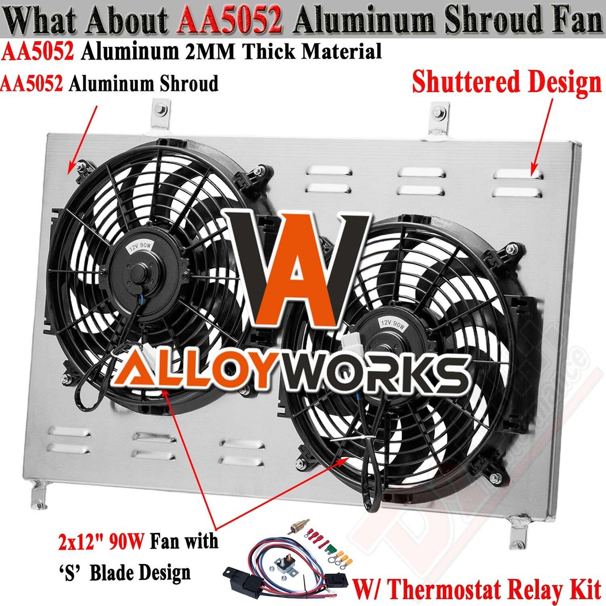 Aluminum Shroud Electric Fan For 93-97 Toyota Landcruiser 80