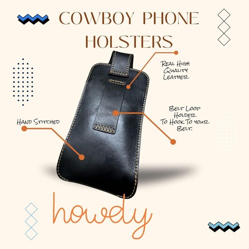 7" HORSE FLORAL POUCH BELT LOOP & CLIP HOLSTER WESTRN LEATHER UNIVERSAL #EH12850 - Picture 3 of 33