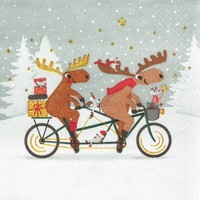 20 Servietten Tandem Moose Elche Tiere Tandem Christbaum Sterne Advent 33X33Cm