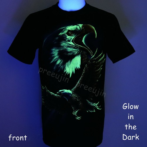 Eagle Hawk Flying Indian Tattoo Glow In The Dark T-Shirt A17 Size M-2XL - Picture 3 of 5
