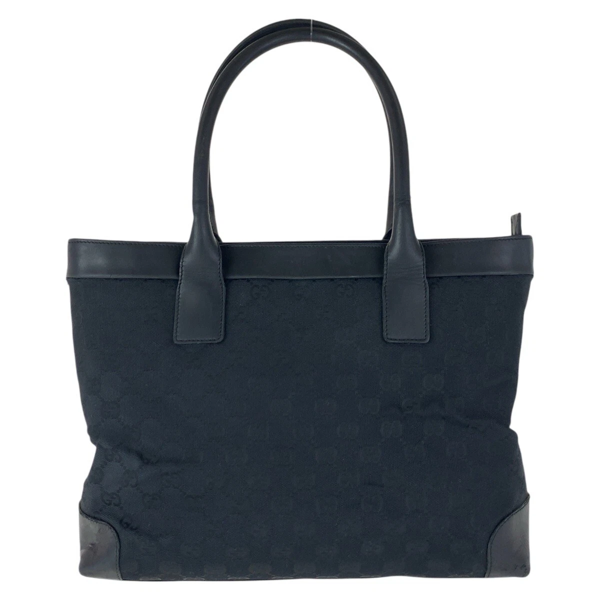 Sac fourre tout bandoulière GUCCI 33890 noir GG toile/cuir GG