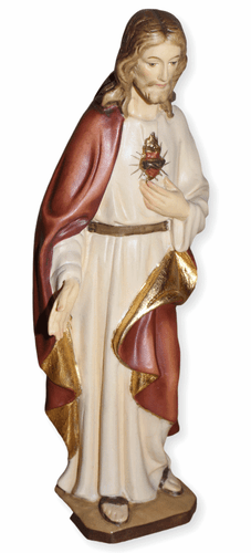 Estatua De Barmherziger Jesús Corazón Sagrado Corazón H 12 CM Madera de Arce - Imagen 3 de 7