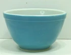 PYREX BLUE/TURQUOISE VINTAGE SMALL MIXING NESTING BOWL—T.M.REG US PAT. OFF