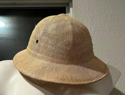 Brookstone サファリハット USA Vintage BROOKSTONE Woven Tan Safari Hat Retro | eBay