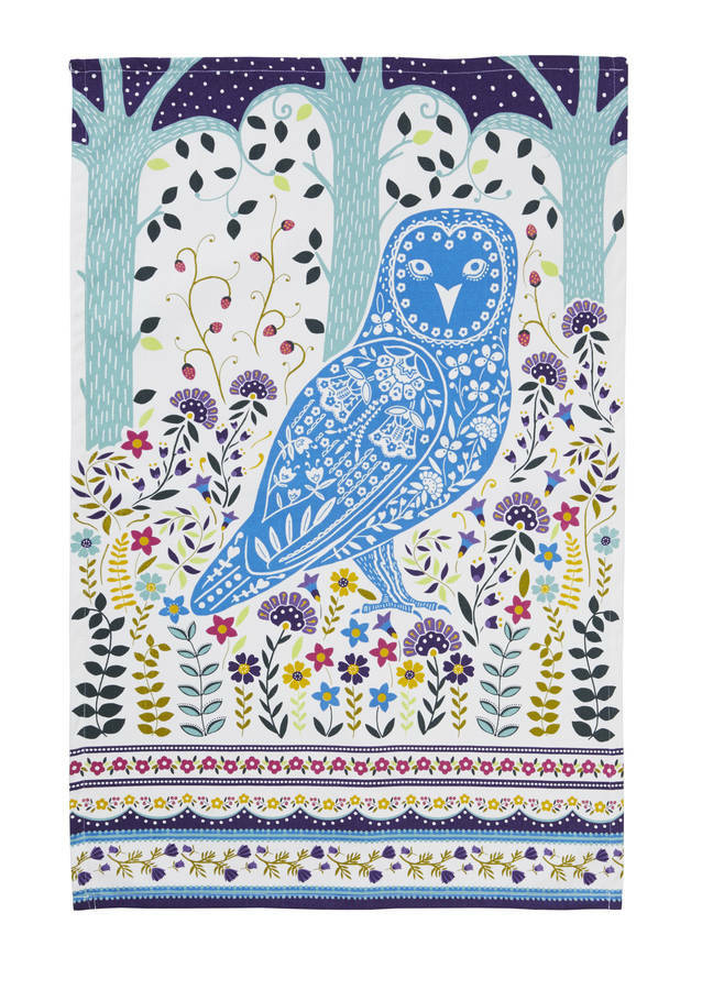 * Ulster Weavers Woodland Owl Tea Towel barn owl tea towels owls birds of prey