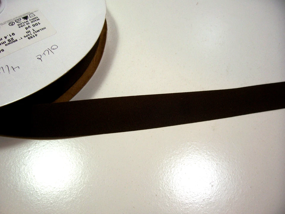 Brown Nylon Grosgrain Ribbon 1 inch wide x 10 yards Offray Helmet Tape B47 - Image 4 of 4