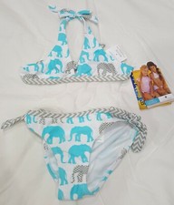 Snapper Rock 2-Pieces Girls Bikini Swimsuit Bathing Swim Suit Elephants Sz 3