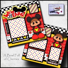 WE'RE ALL EARS boy printed 2 premade scrapbook pages paper layout CHERRY BFOC