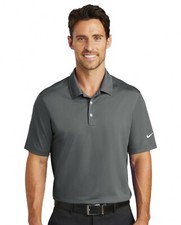 Nike Dri-FIT Dark Grey Golf Mens Medium Vertical Mesh Polo