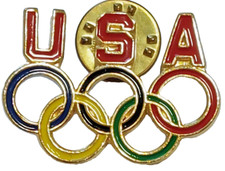 Olympics USA Olympic Rings Lapel Pin